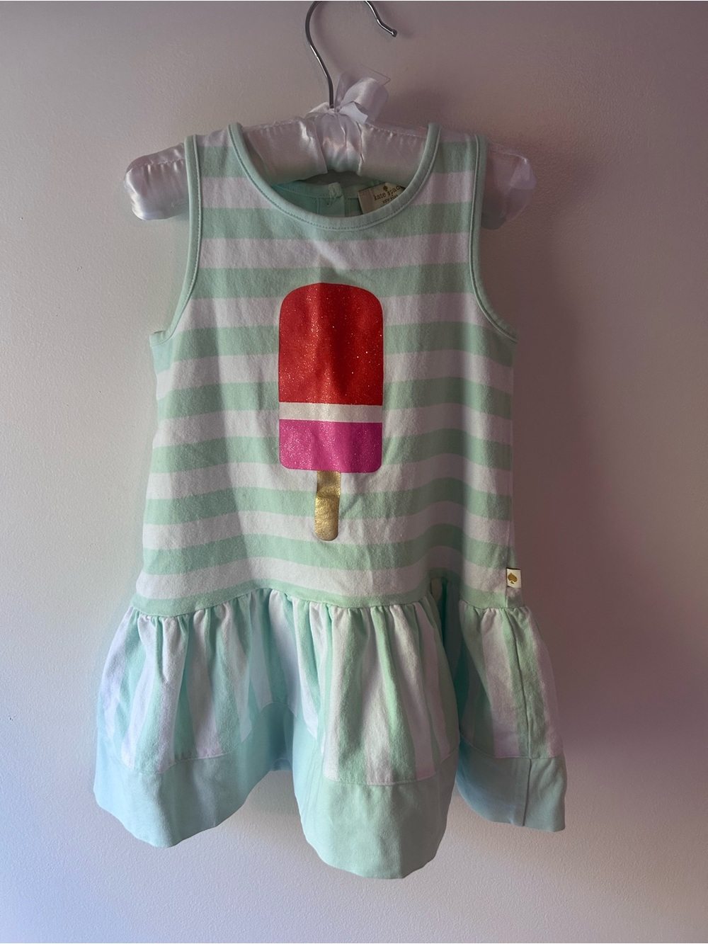 Kate Spade Kids Mint Green and White Striped Popsicle Dress